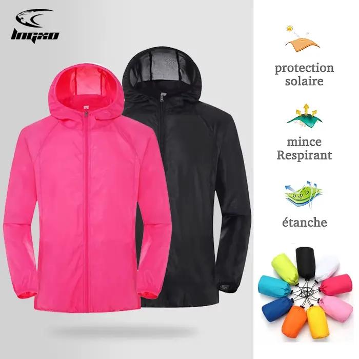 Veste randonnée homme et femme imperméable à séchage rapide, protection solaire, camping, escalade, jogging et activités outdoor