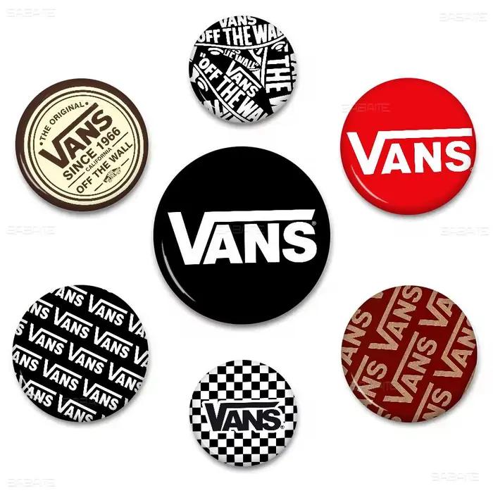 Broches et badges amusants de 58 mm avec logo V-VansS