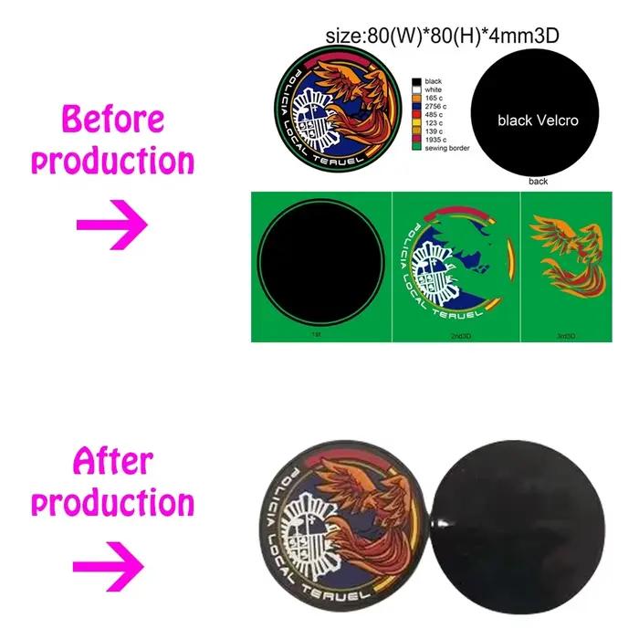 Patchs en PVC personnalisés avec Logo pour vêtements