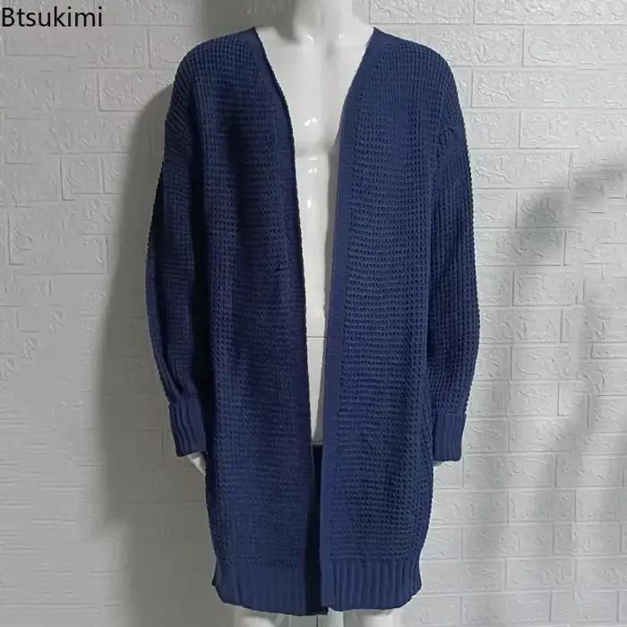 Nouveau cardigan tricoté pour homme décontracté pull ample laine polyester acrylique couleurs noires bleues brunes gris foncé taille S M L XL 2XL automne hiver occasions quotidiennes soirées club