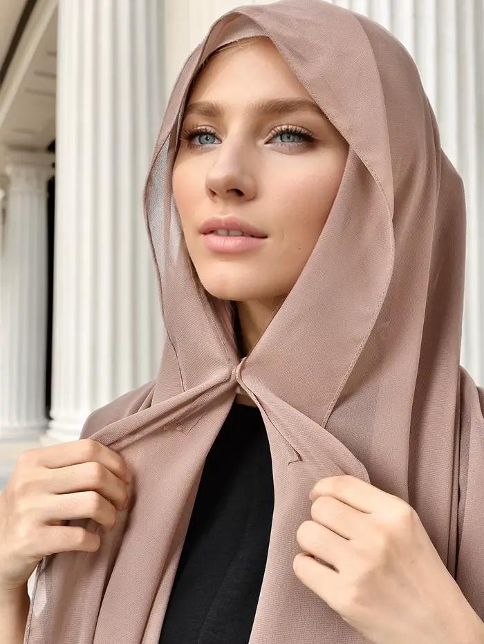 Hijab instantané en mousseline de soie avec boucle magnétique