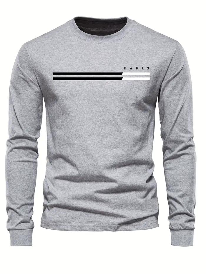 T-shirt à manches longues et col rond pour homme