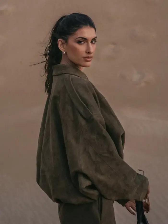 Veste en daim à manches longues pour femmes