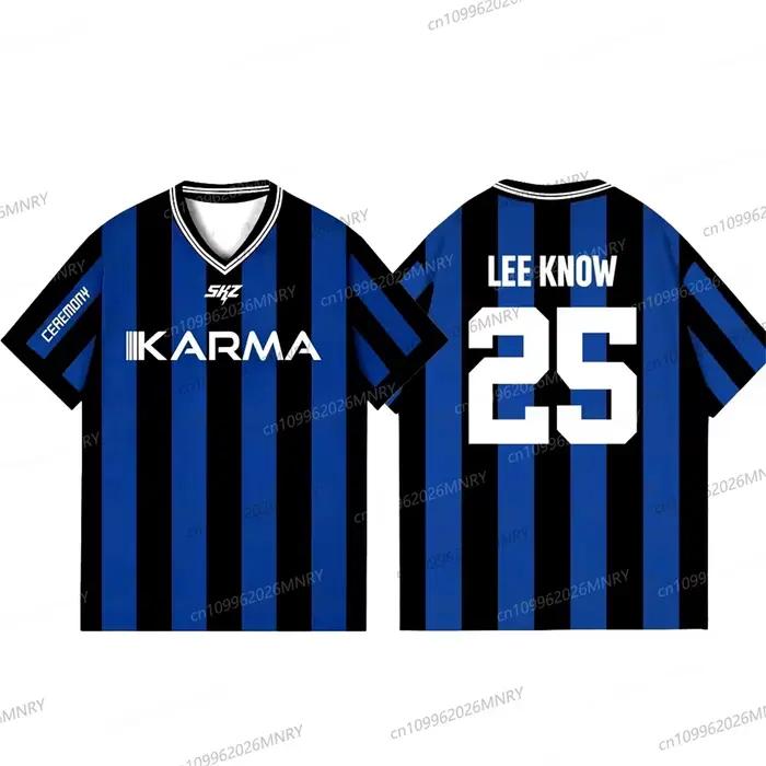 T-shirt Kpop Stay Karma Album Fans Felix Bangchan Hyunjin Streetwear Casual Vêtements pour hommes