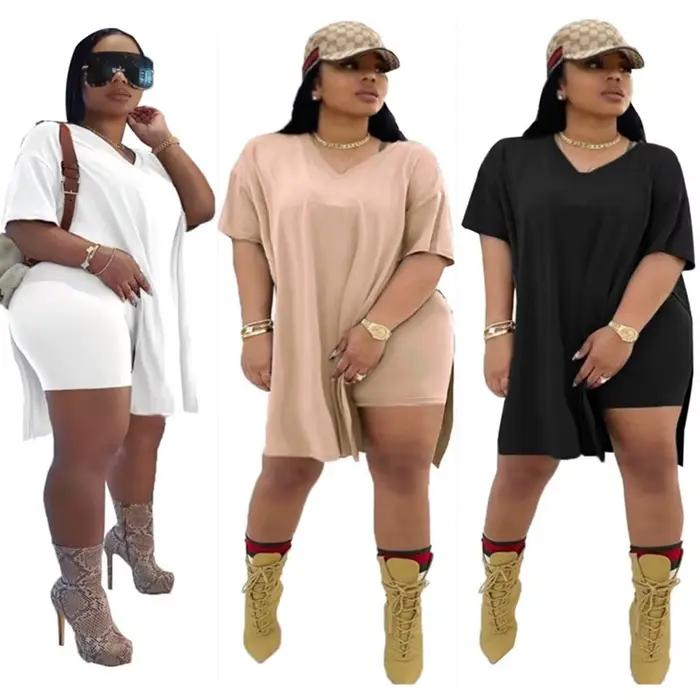 Ensemble deux pièces pour femmes grandes tailles Wmstar Plus shorts et top de sport pour printemps été décontracté style streetwear