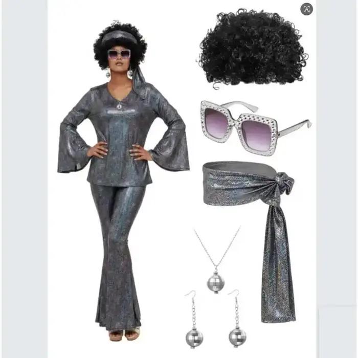 Costume de fête disco années 70 pour femme : haut