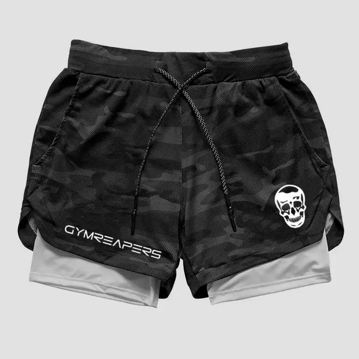 GYMREAPERS Camo Shorts de course hommes