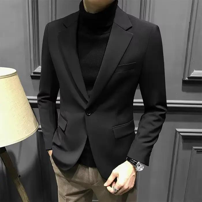 Vestes de costume à carreaux pour hommes, manteau marron à simple boutonnage, mode élégante d'été 2025, Blazer décontracté, vêtements de printemps, nouveau