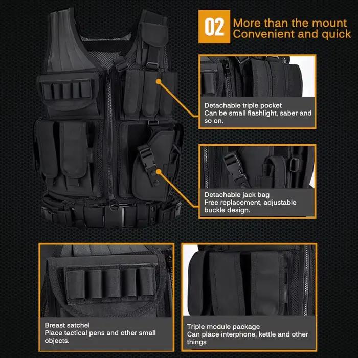 SWAT gilet tactique Combat armure gilets sécurité chasse réglable en plein air CS Cosplay jeu Airsoft veste