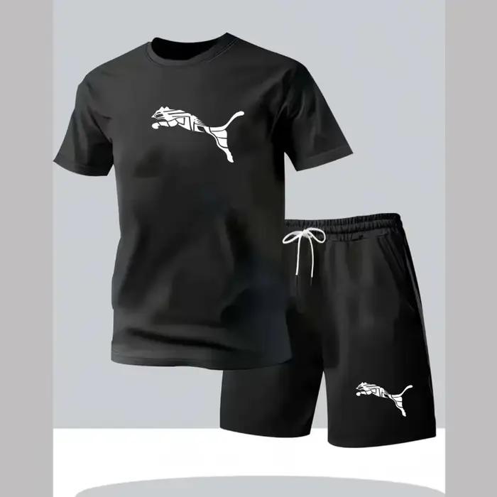 Ensemble deux pièces décontracté et tendance pour homme : T-shirt et short – Collection été 2026 – Tenue de sport