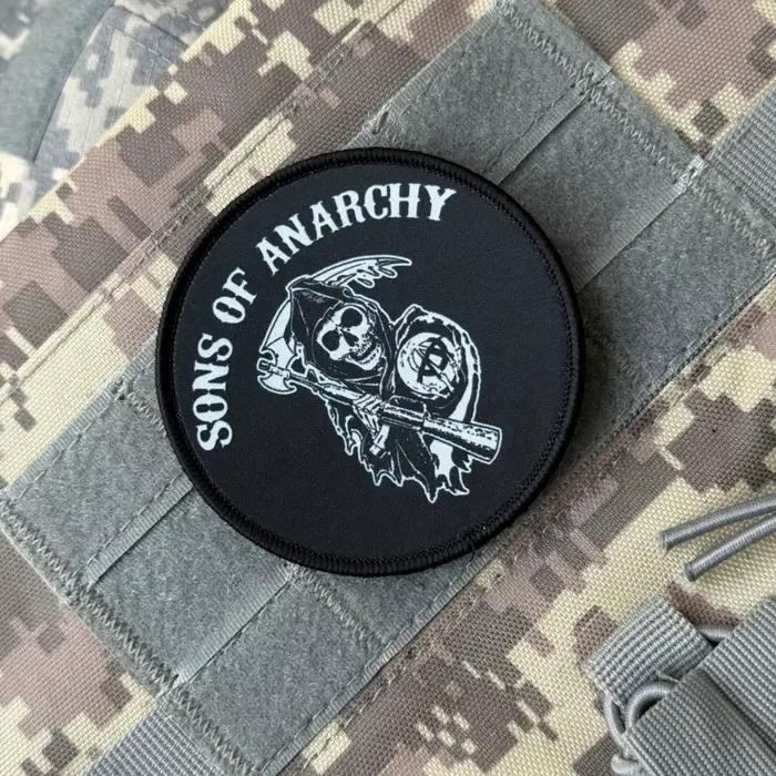 Patchs tactiques de moral Sons of Anarchy pour vêtements, Badge imprimé à crochet et boucle, brassard de l'armée militaire, sac à dos, autocollants appliqués