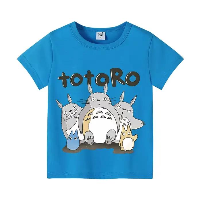 T-shirt Totoro pour enfants, en coton, à manches courtes, pour filles et garçons, t-shirt à col rond, à la mode, vêtements d'été mignons pour enfants, nouveau