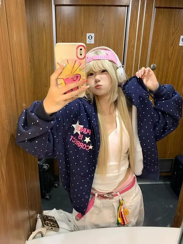Sous-culture PVD-Veste Harajuku à Manches sulfpour Femme