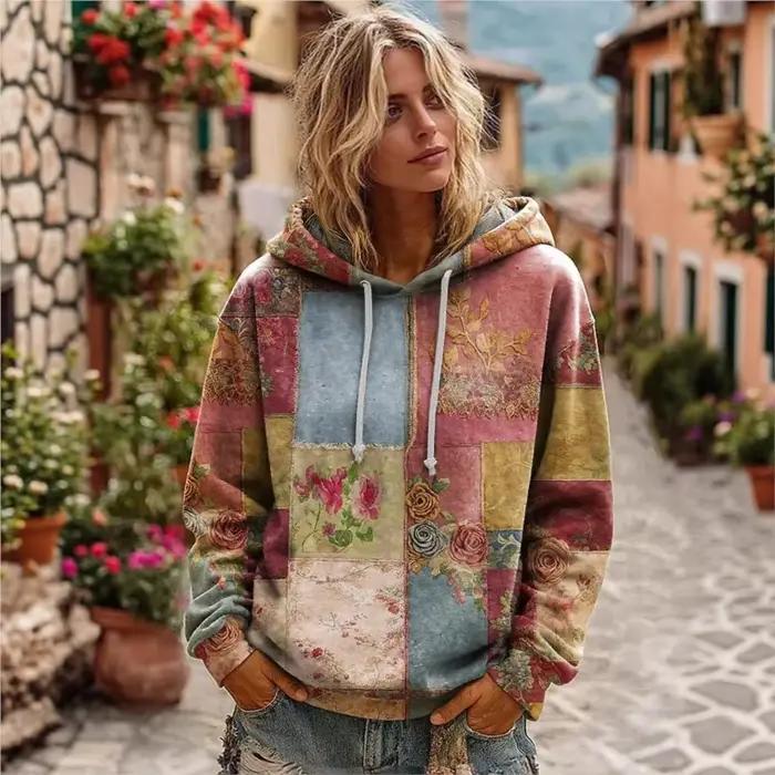 Vêtements d'hiver pour femme mode sweat à capuche imprimé femmes Abbigliamento Donna automne hiver polyvalent nouveauté pull Moletom
