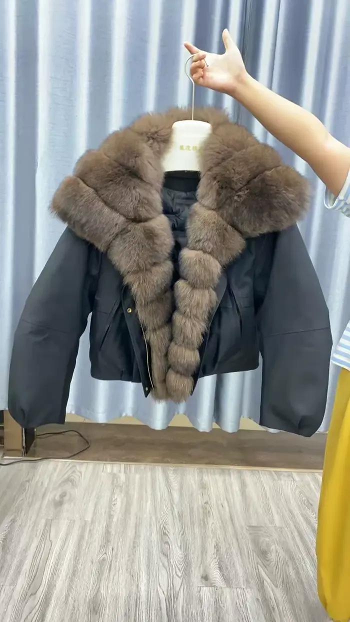 Veste d'hiver en duvet d'oie blanche pour femme