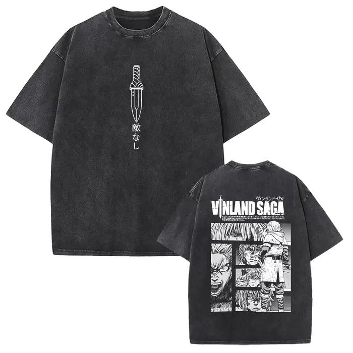 VINLAND SAGA Manga T-shirt graphique Thorfinn Vintage lavé surdimensionné