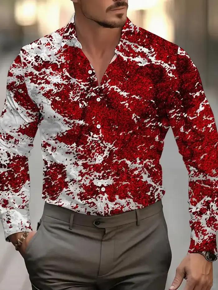 Chemise hawaïenne à manches longues pour hommes