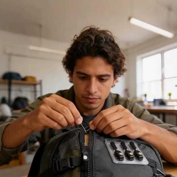Kit de réparation de fermetures éclair universelles, 3 pièces, tête de fermeture éclair détachable instantanée, remplacement facile, tirette universelle, facile à utiliser, pour vestes et sacs