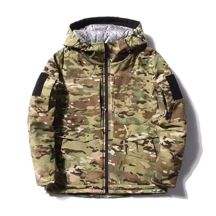 Veste thermique en coton camouflage militaire C09 pour homme, épaisse, chaude, coupe-vent, avec fermeture éclair, pour le ski et la chasse en plein air