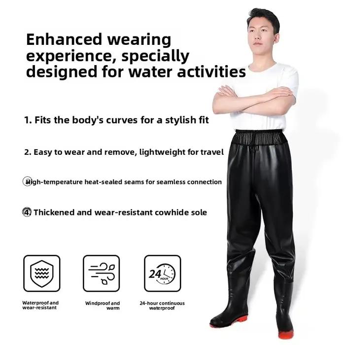 Pantalon de pêche imperméable mi-long