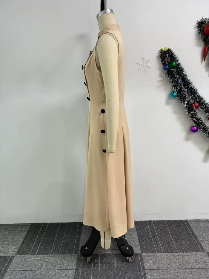 Robe trapèze kaki pour femmes
