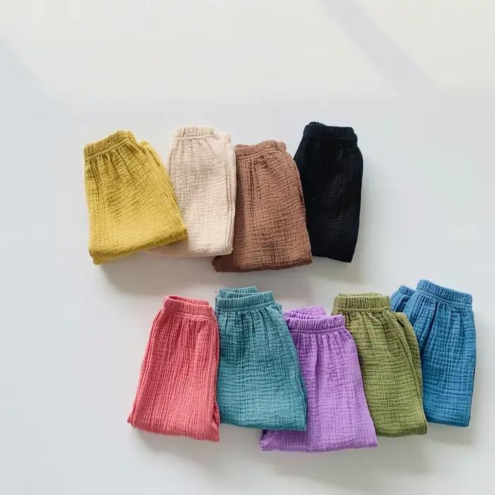 Pantalon en coton et lin pour filles