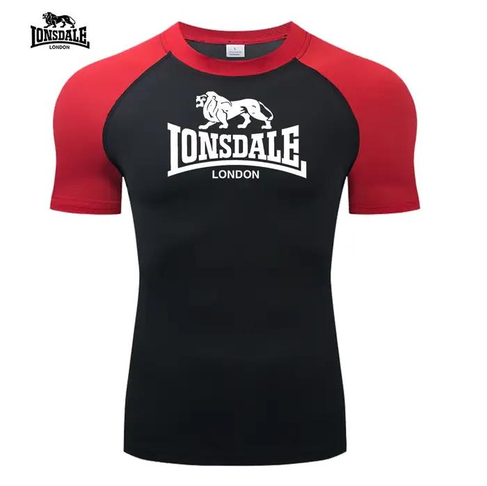 LONSDALE haut de course deux tons hommes T-shirts imprimés sous-vêtements de sport serrés séchage rapide T-shirt