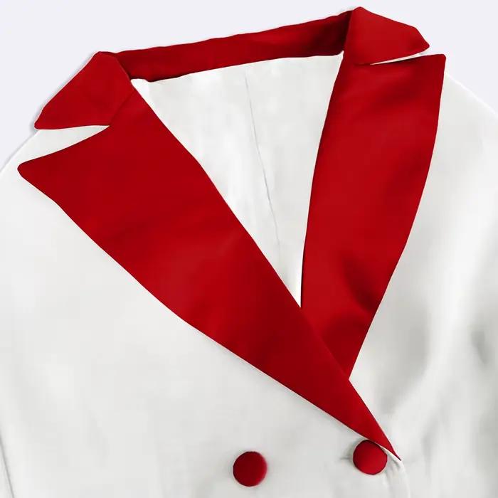 Veste de costume formelle de couleur contrastée pour femme