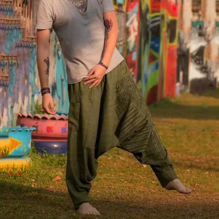 Pantalon croisé de style ethnique pour hommes
