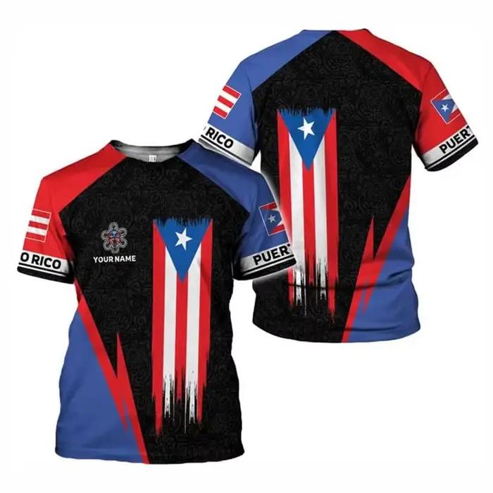 Porto Rico drapeau graphique T-shirt hommes 3d imprimé