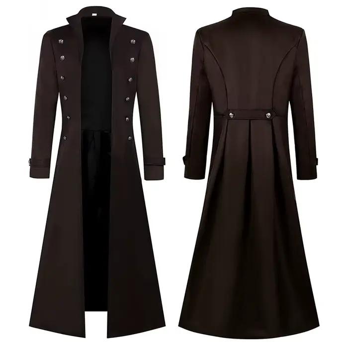 Vestes longues pour hommes de style gothique médiéval steampunk rétro