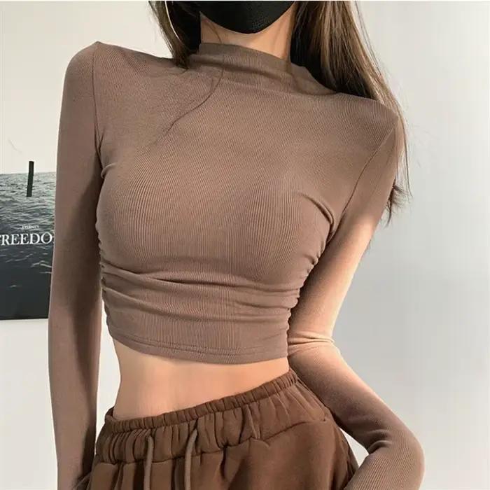 T-shirt sans manches à col roulé pour femme