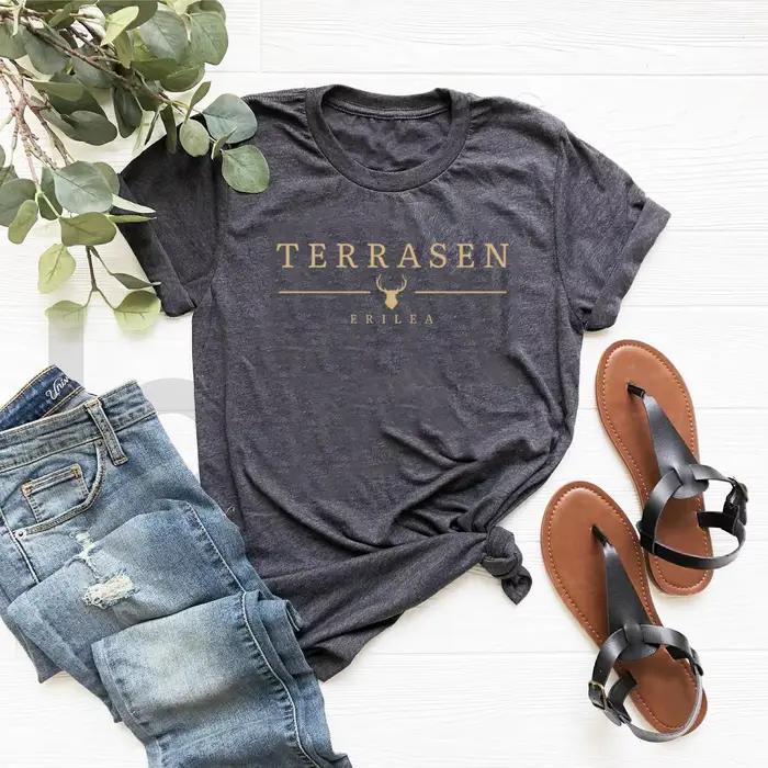 2025 Terrasen T-Shirt trône de verre Merch SJM Bookish