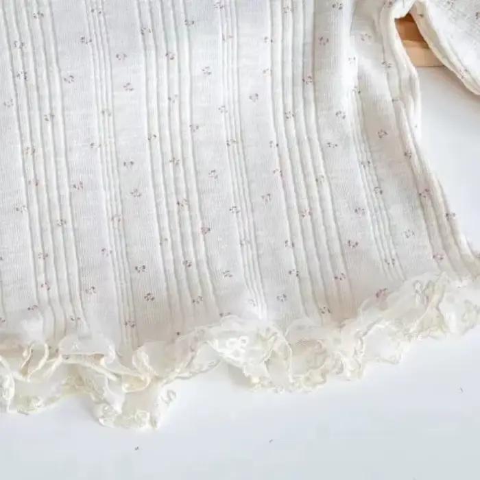 Bébé filles T-Shirt à manches longues enfants sous-vêtements floraux + Camisole fond 2025 printemps automne