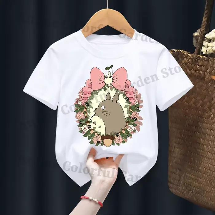 T-shirt à la mode pour enfants, imprimé dessin animé My Neighbor Totoro, haut à manches courtes pour garçons et filles, T-shirts de sport d'été, cadeaux