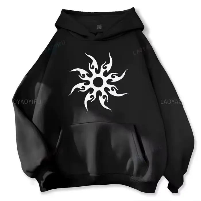 Sweat à capuche homme motif soleil imprimé Harajuku basiques polyester automne hiver occasions quotidiennes