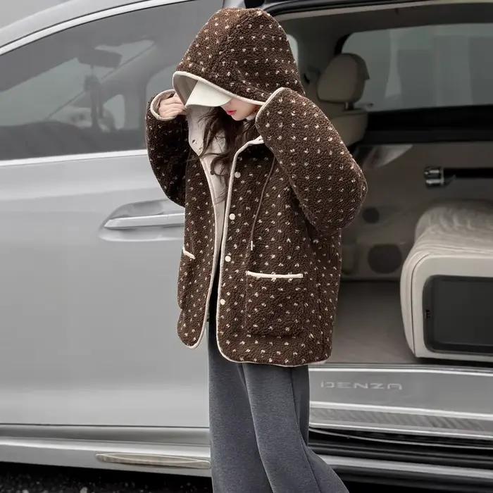 Manteau en laine d'agneau pour filles