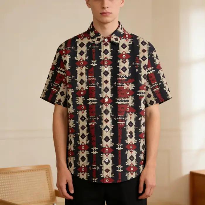 Chemise bohème à manches courtes