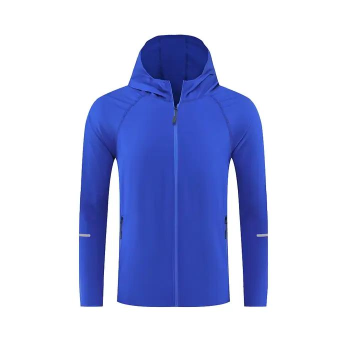 Veste de course pour hommes en polyester et élasthanne, résistante à l'eau, anti-boulochage, pour jogging, course, basket-ball, zumba, fitness, musculation, entraînement MMA
