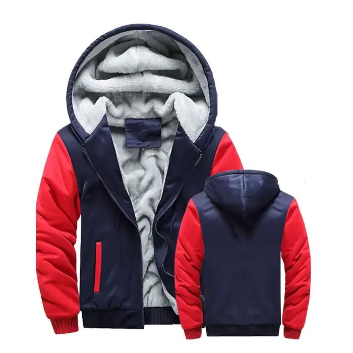 Veste d'hiver hommes manteau chaud épais polaire mâle fermeture éclair vestes à capuche décontracté vêtements de sport
