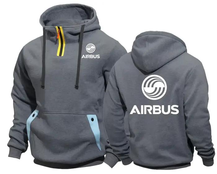 Airbusfan A320 Airbus AVIATION vol Semi-Zip pull à capuche multi-poches sweats