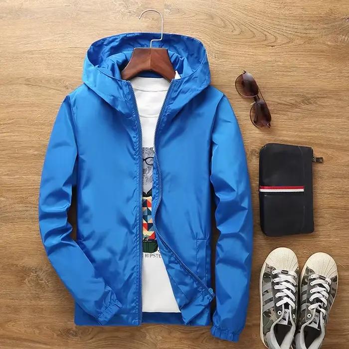 Veste à capuche zippée coupe-vent pour homme 2026 – Tenue décontractée de sport et d'extérieur pour le streetwear