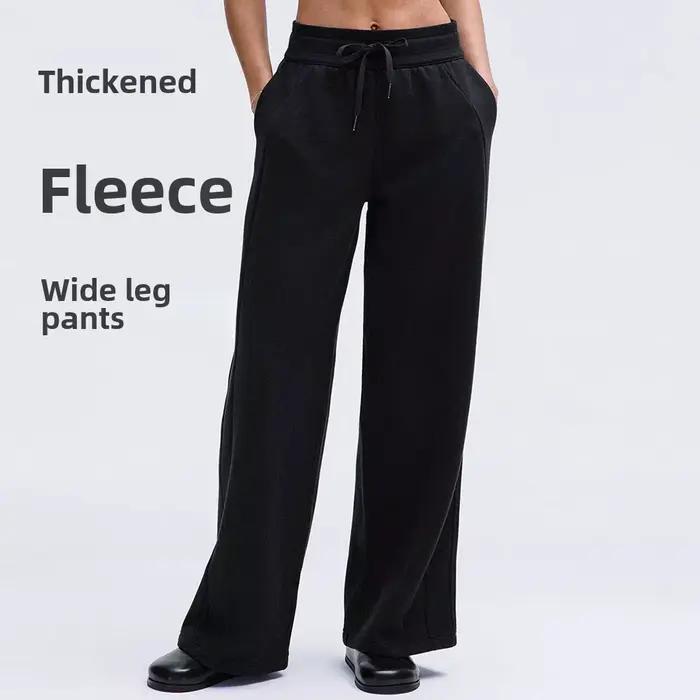 Lulu-x Scub Pantalon de sport épais doublé polaire à jambes larges pour femme