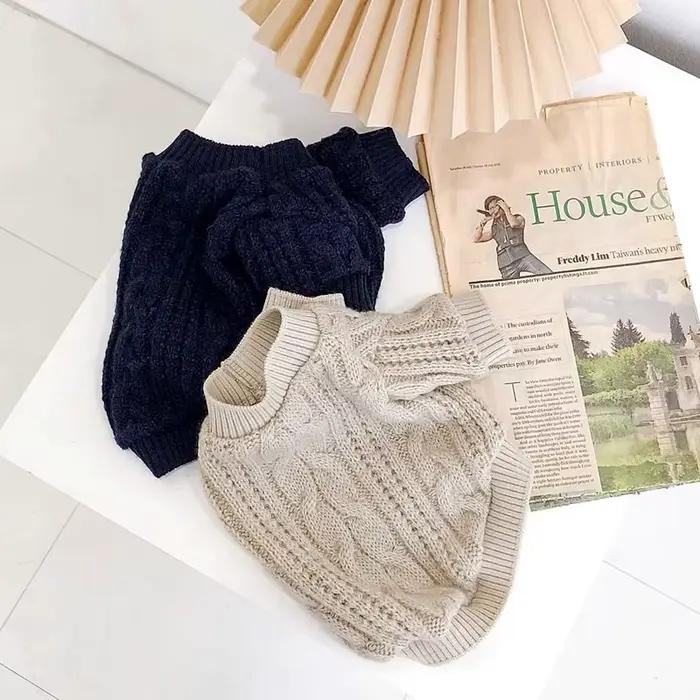 Pull chaud pour chien, couleur unie