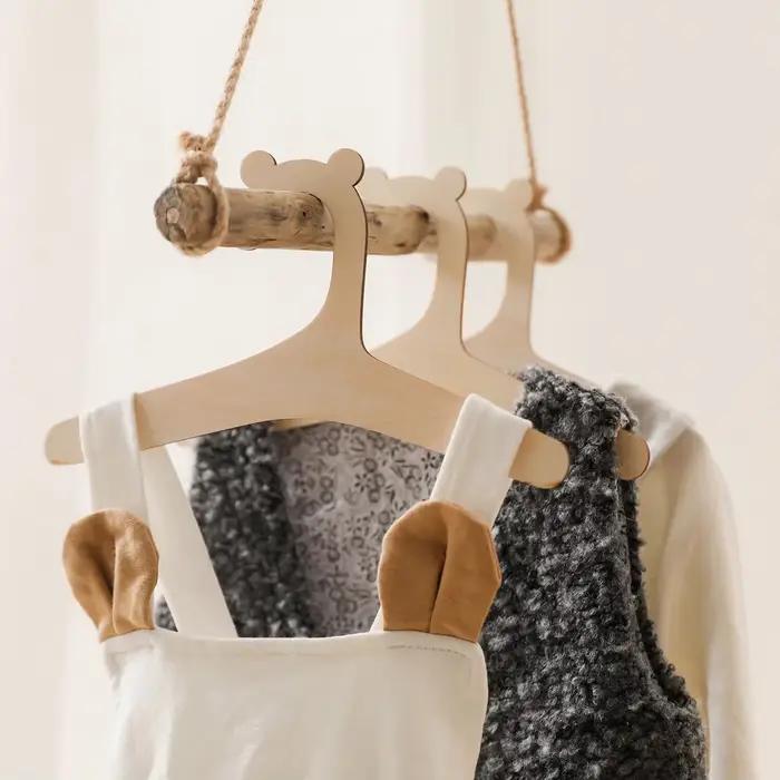 Cintre à vêtements en bois pour bébé, 5/10 pièces, bricolage créatif, décoration de chambre d'enfants, séchage de vêtements, rangement, organisateur de vêtements