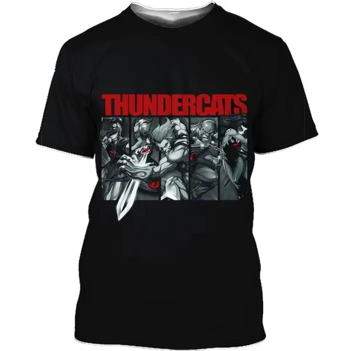 Thundercats dessin animé 3D impression T-Shirts hommes femmes mode Streetwear surdimensionné à manches courtes t-shirt