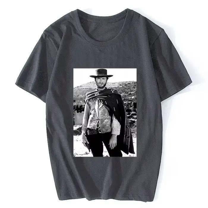 Hommes T-Shirt Clint Eastwood Western le bon le mauvais et le laid Photo film
