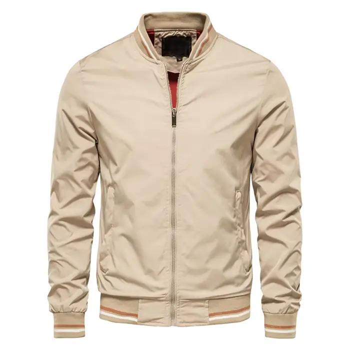 Printemps été Bomber veste hommes noir décontracté coupe ajustée Baseball