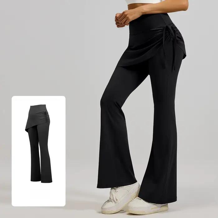 Jupe-short de sport pour femme, taille haute, effet ventre plat, froncée, évasée, pour Yoga, Pilates, Gym, Legging de sport, ajustement parfait, confort maximal, style moderne