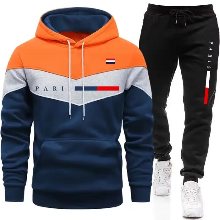 Nouvelle Collection 2026 : Ensemble Homme Tendance – Sweat à Capuche et Pantalon de Jogging Imprimé Paris – Tenue Décontractée Urbaine et Sportive